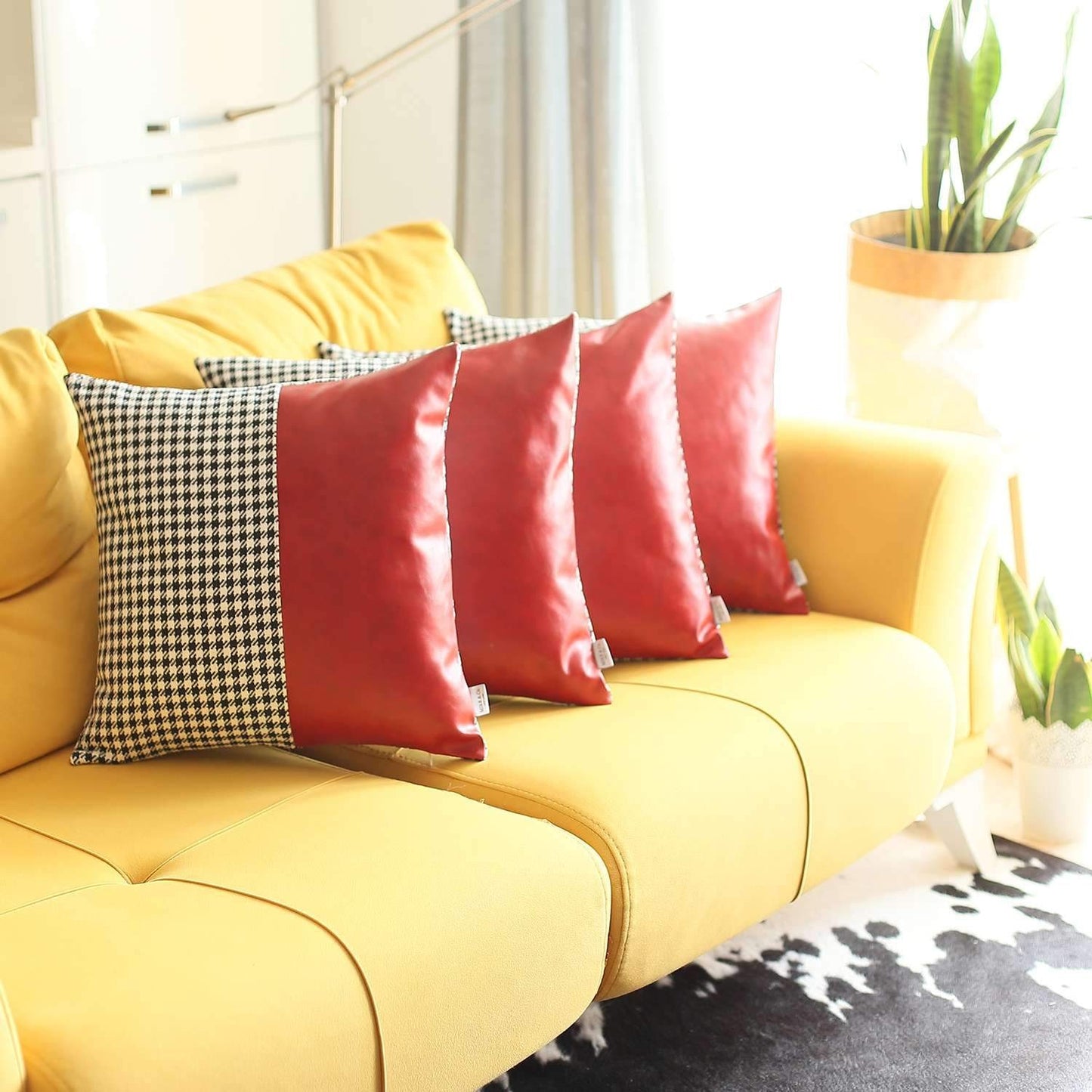 Red Houndstooth Pillow