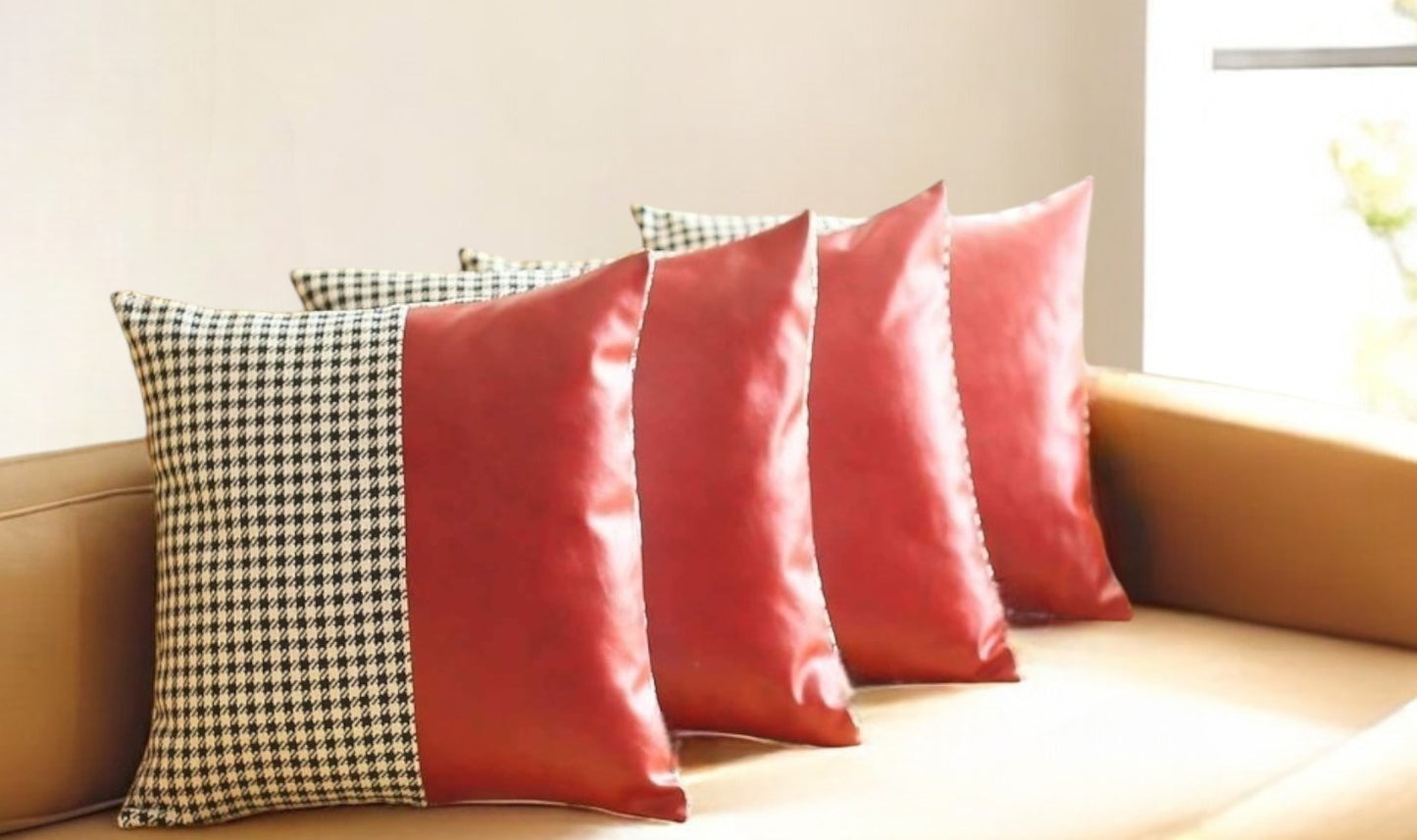 Red Houndstooth Pillow