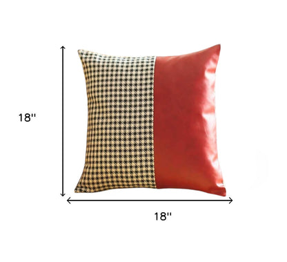 Red Houndstooth Pillow
