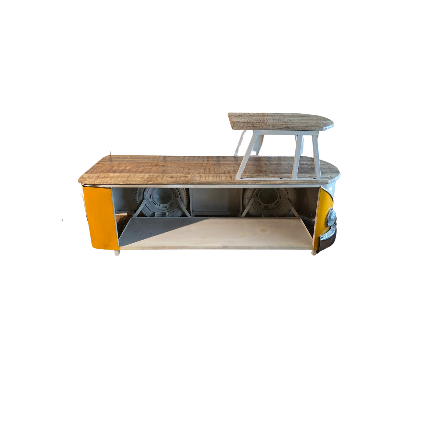 Rustic Natural & Yellow Peace Van Coffee Table