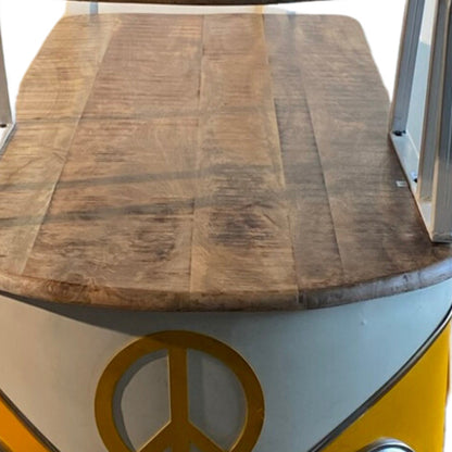 Rustic Natural & Yellow Peace Van Coffee Table
