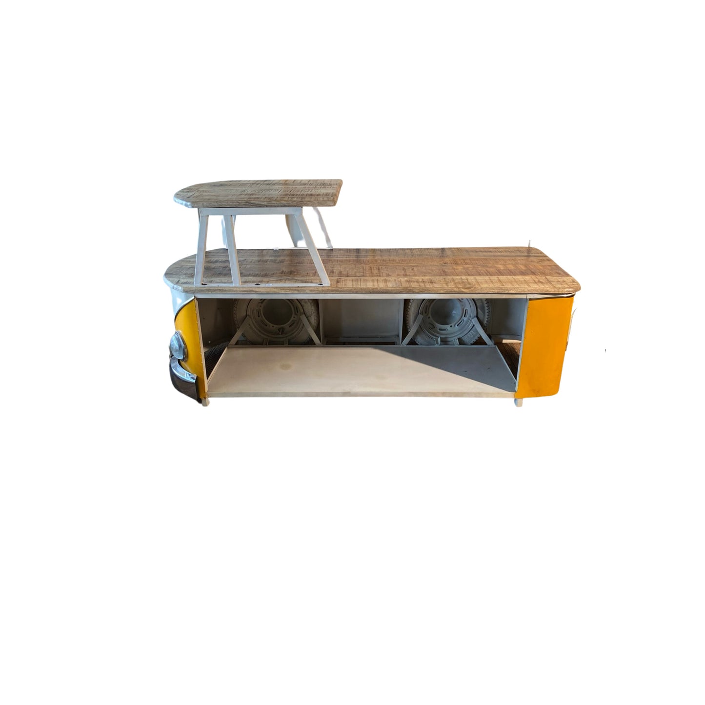 Rustic Natural & Yellow Peace Van Coffee Table