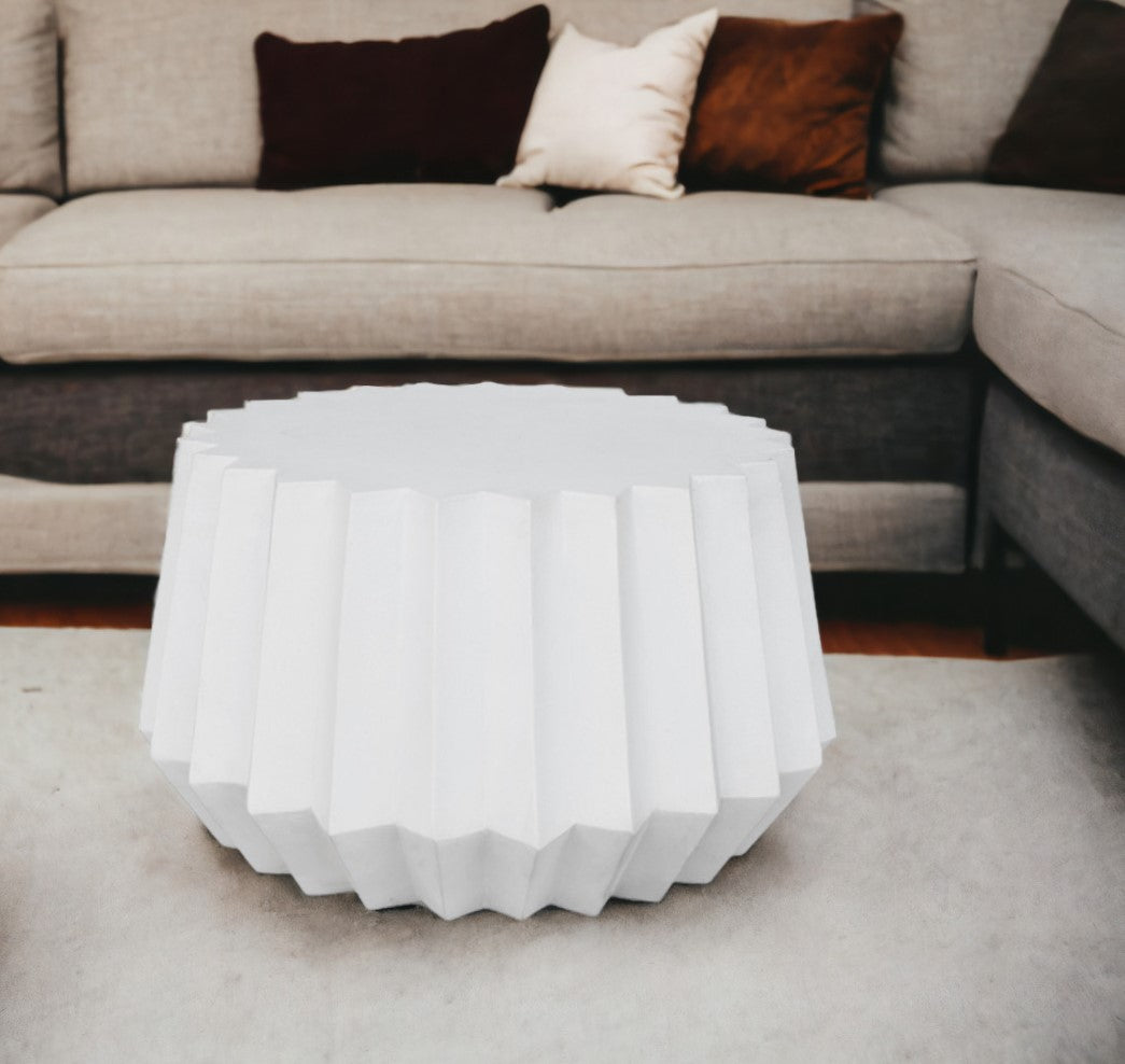 Modern White Concrete Abstract Coffee Table