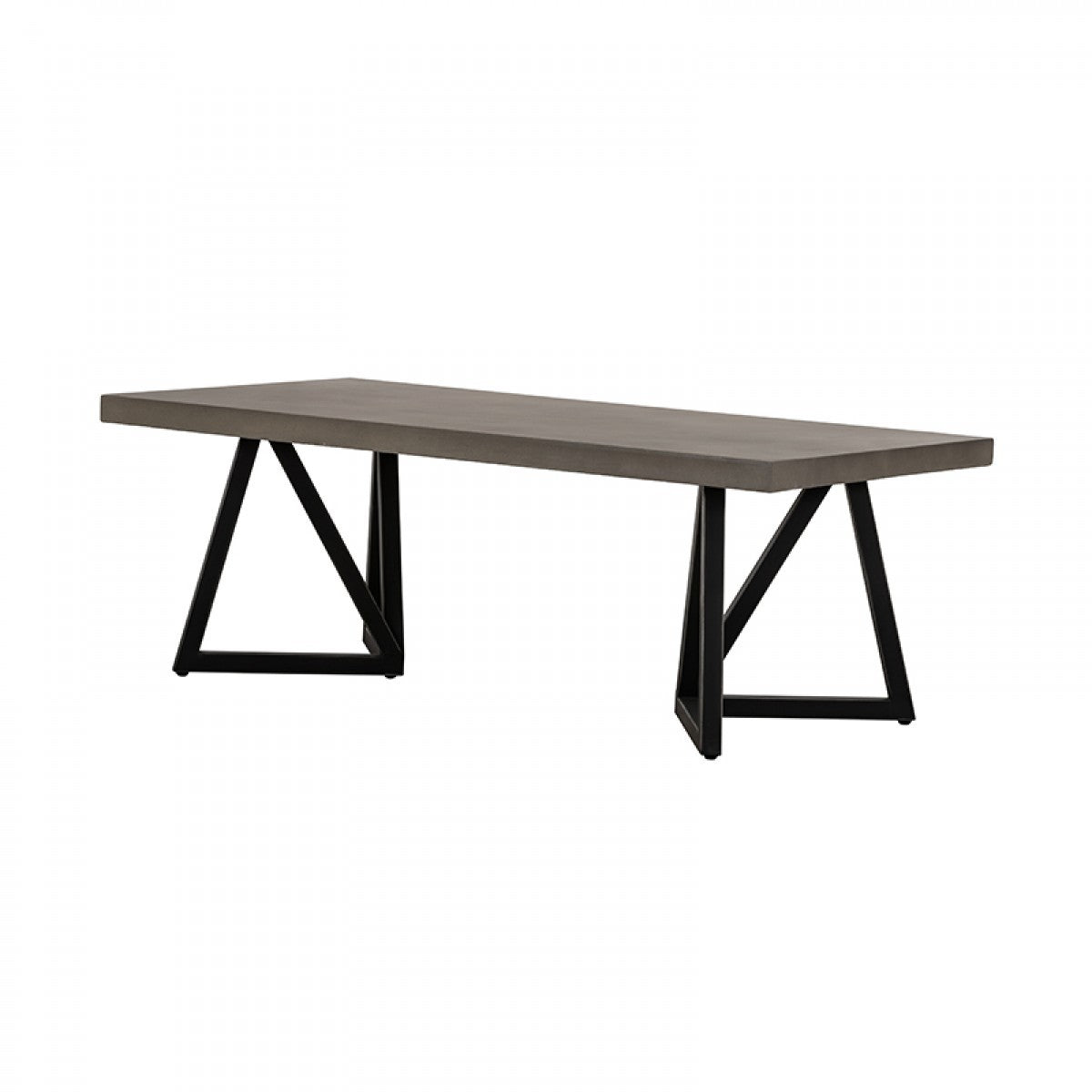 Modern Dark Gray Concrete & Black Metal Coffee Table