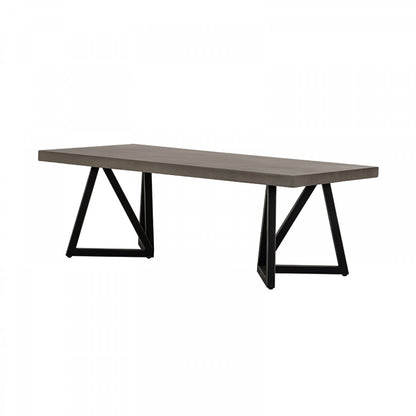 Modern Dark Gray Concrete & Black Metal Coffee Table