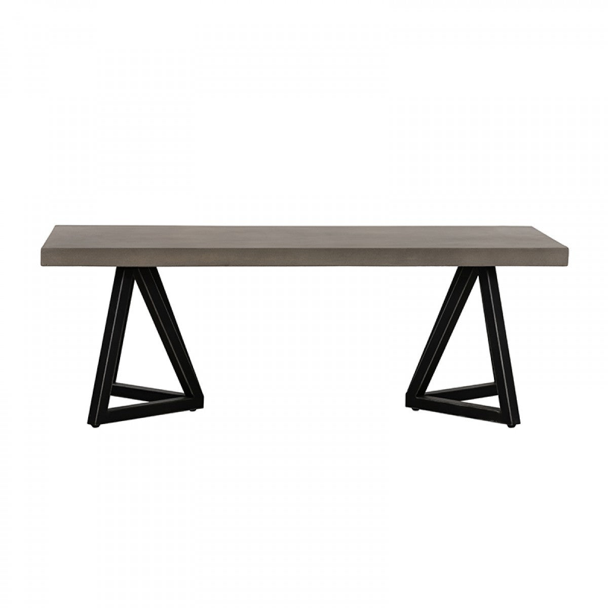Modern Dark Gray Concrete & Black Metal Coffee Table