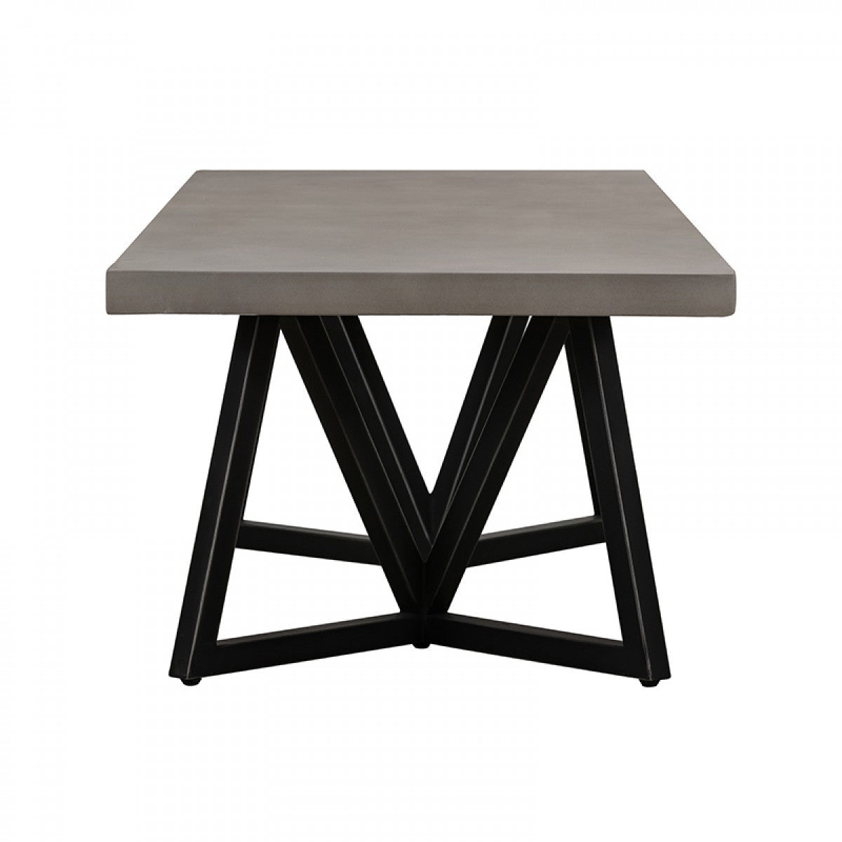 Modern Dark Gray Concrete & Black Metal Coffee Table