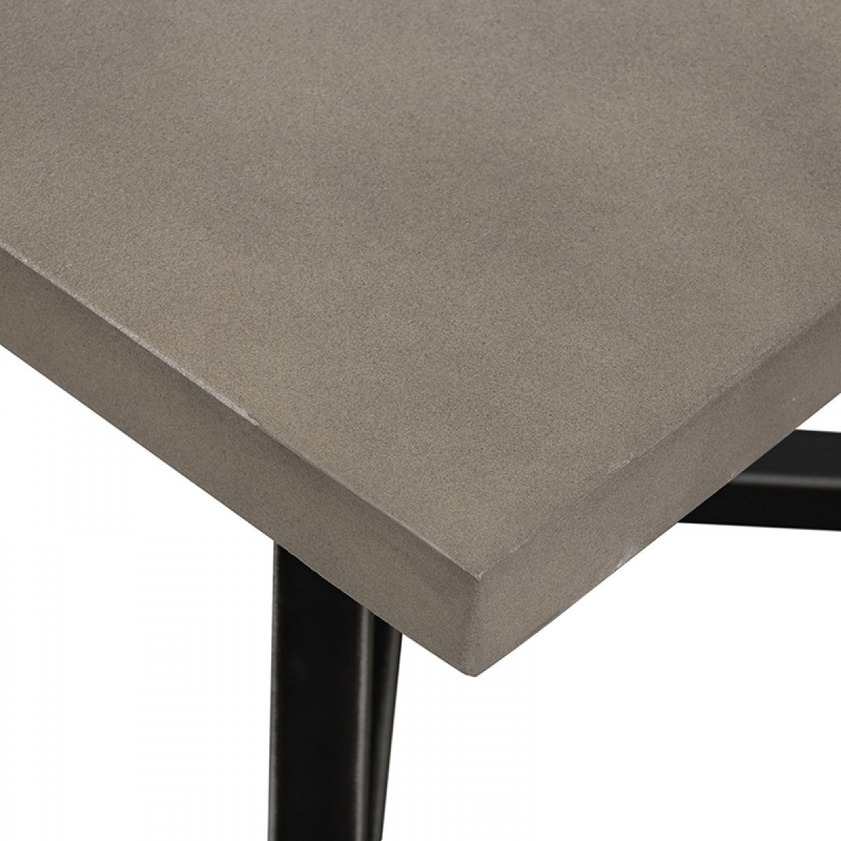 Modern Dark Gray Concrete & Black Metal Coffee Table