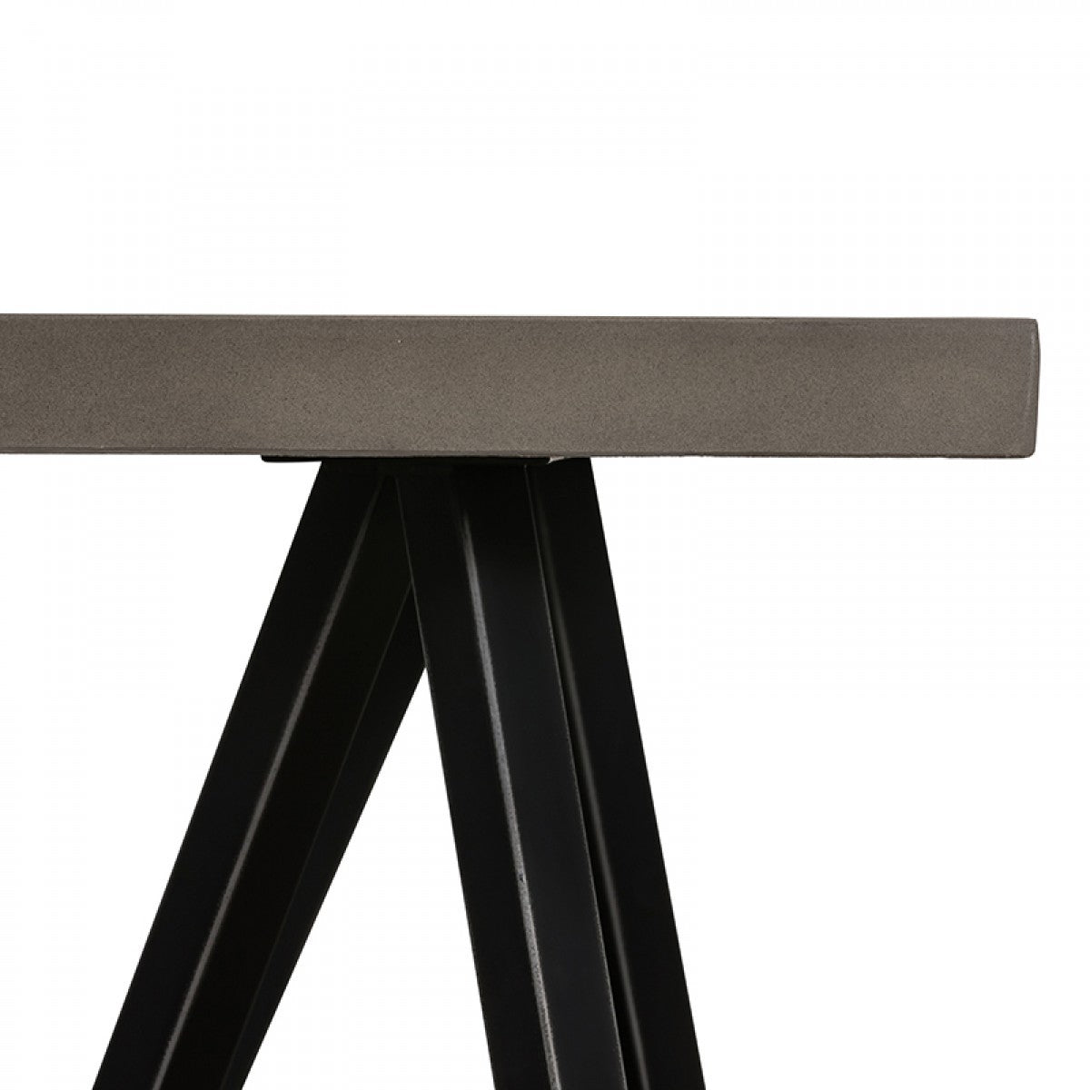 Modern Dark Gray Concrete & Black Metal Coffee Table