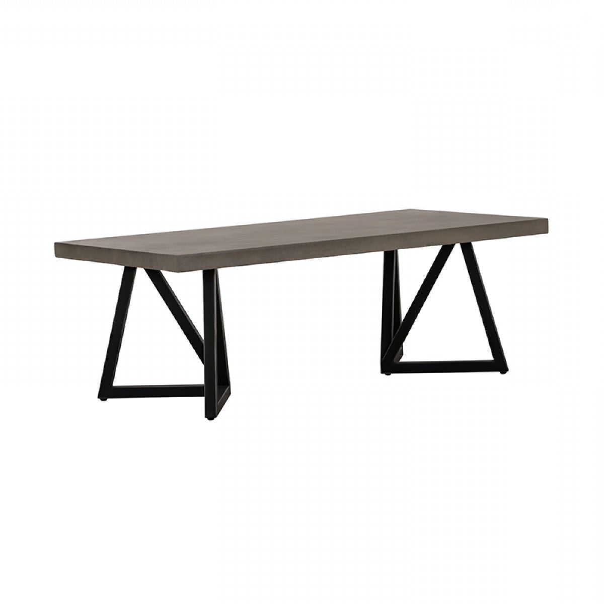 Modern Dark Gray Concrete & Black Metal Coffee Table