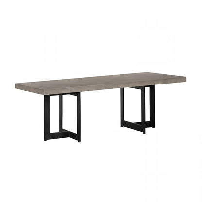 Modern Dark Gray Concrete & Black Steel Coffee Table