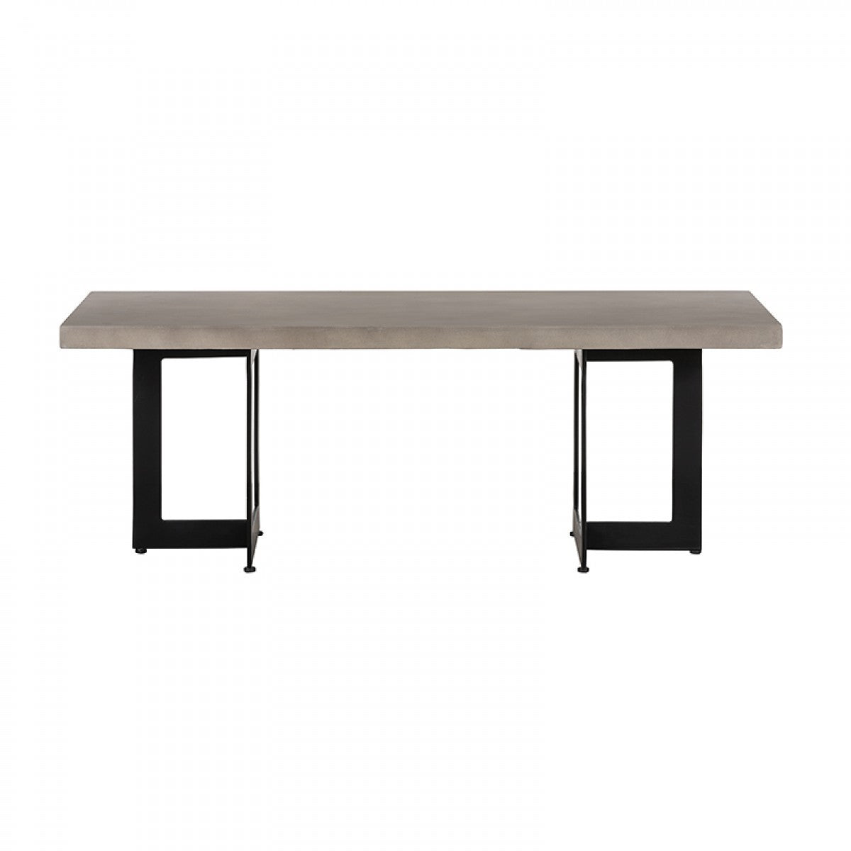 Modern Dark Gray Concrete & Black Steel Coffee Table