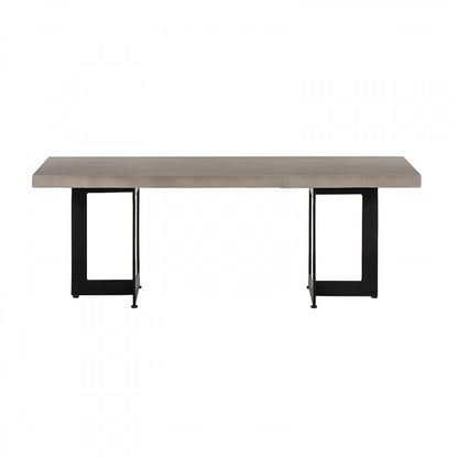 Modern Dark Gray Concrete & Black Steel Coffee Table