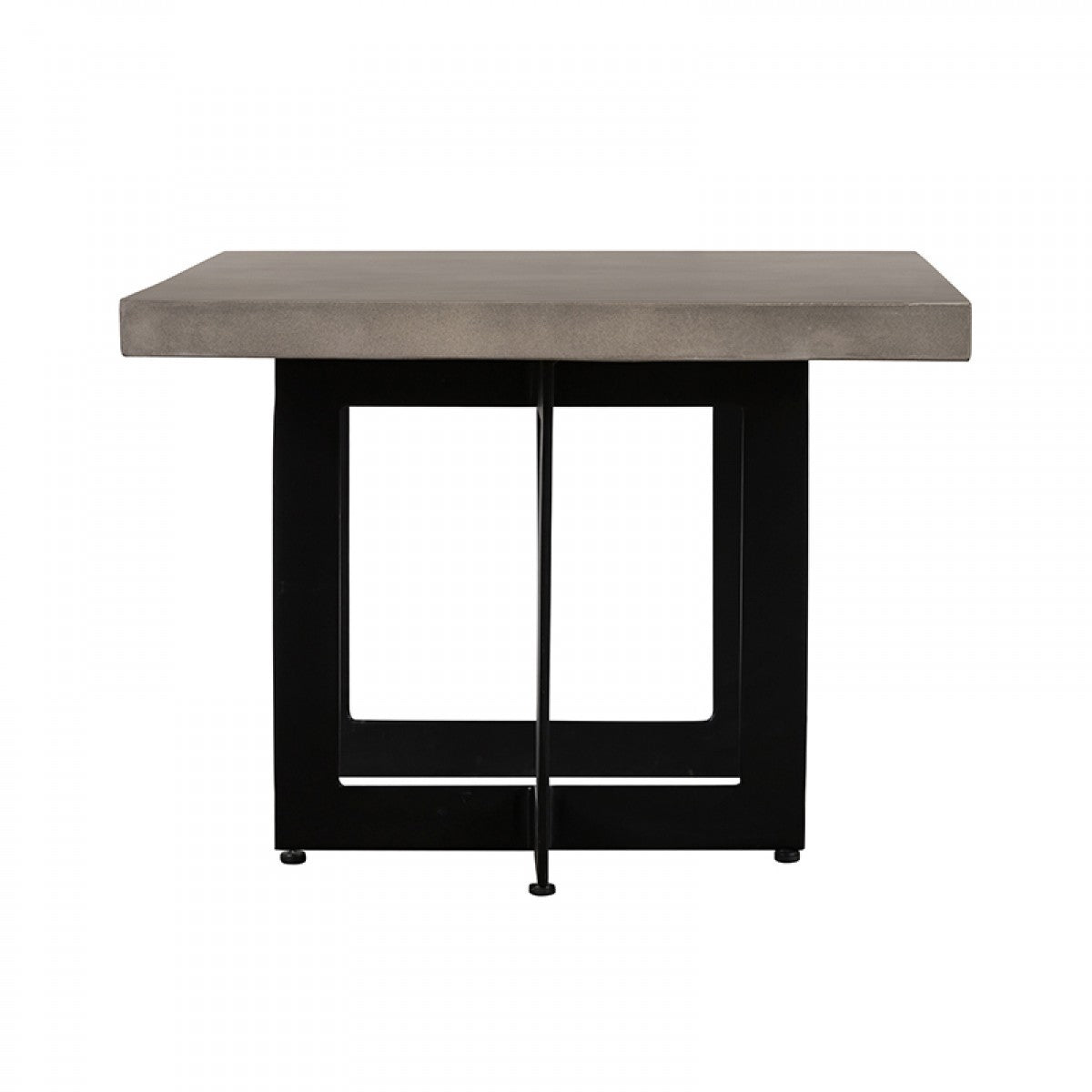 Modern Dark Gray Concrete & Black Steel Coffee Table