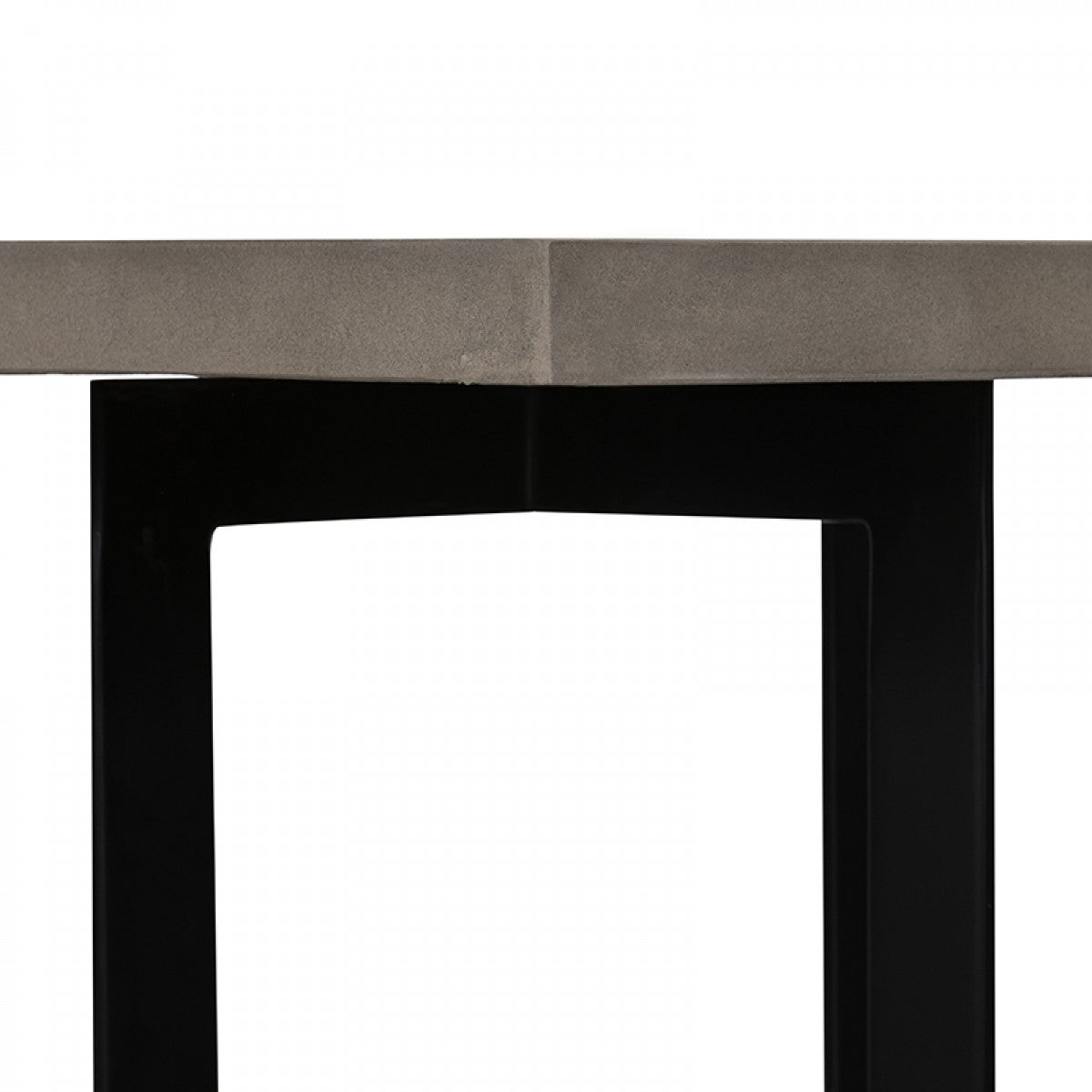 Modern Dark Gray Concrete & Black Steel Coffee Table