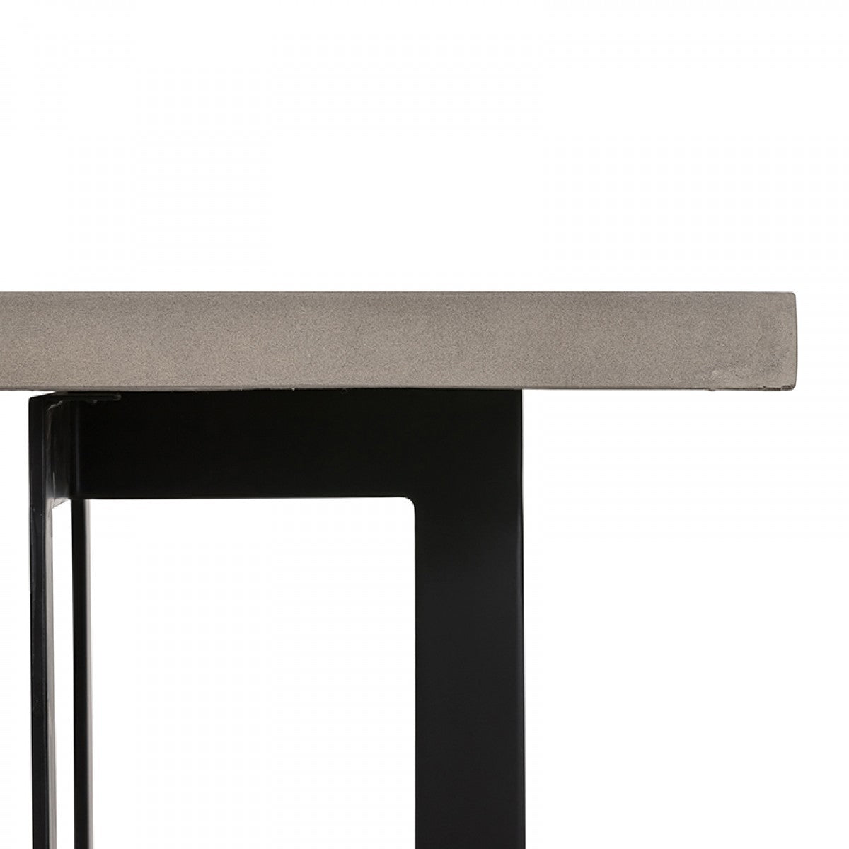 Modern Dark Gray Concrete & Black Steel Coffee Table