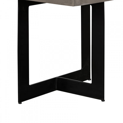 Modern Dark Gray Concrete & Black Steel Coffee Table