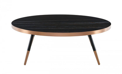 Modern Large Black & Gold Ceramic Coffee Table