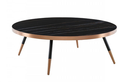 Modern Large Black & Gold Ceramic Coffee Table