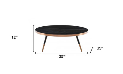 Modern Large Black & Gold Ceramic Coffee Table