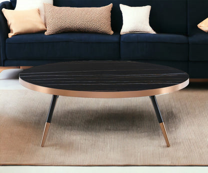 Modern Large Black & Gold Ceramic Coffee Table