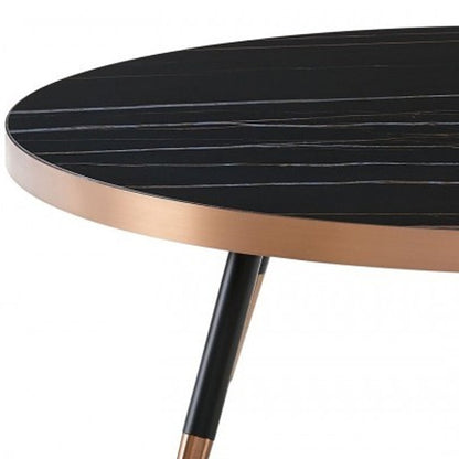 Modern Large Black & Gold Ceramic Coffee Table