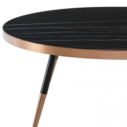 Modern Large Black & Gold Ceramic Coffee Table