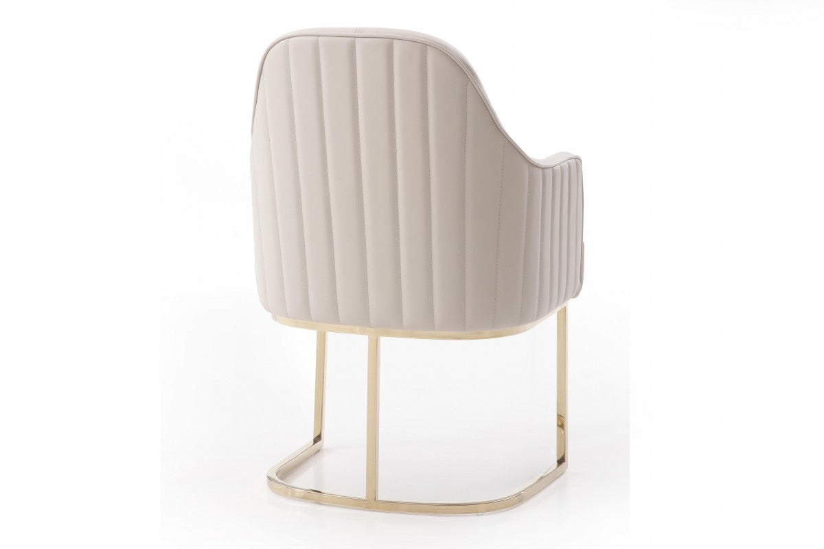 Gray & Champagne Fabric Dining Chair