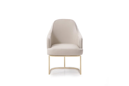 Gray & Champagne Fabric Dining Chair