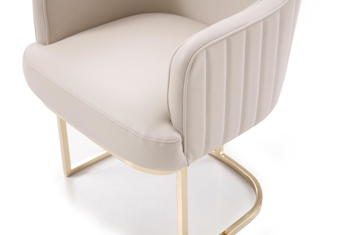 Gray & Champagne Fabric Dining Chair