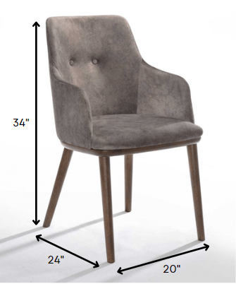 Gray Walnut Modern Dining Chairs - Set of 2