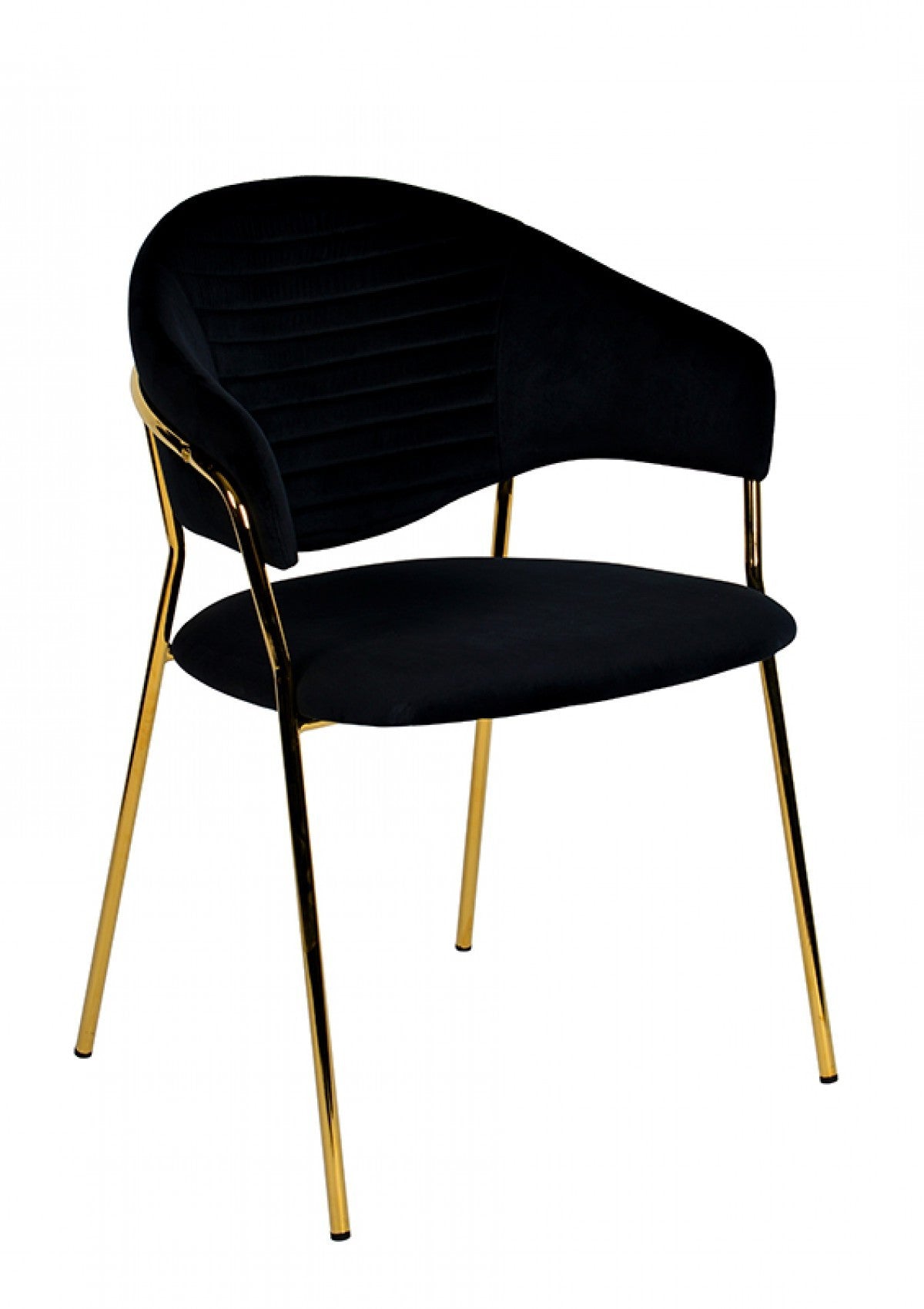 Black Gold Velvet Modern Dining Chairs - Set of 2