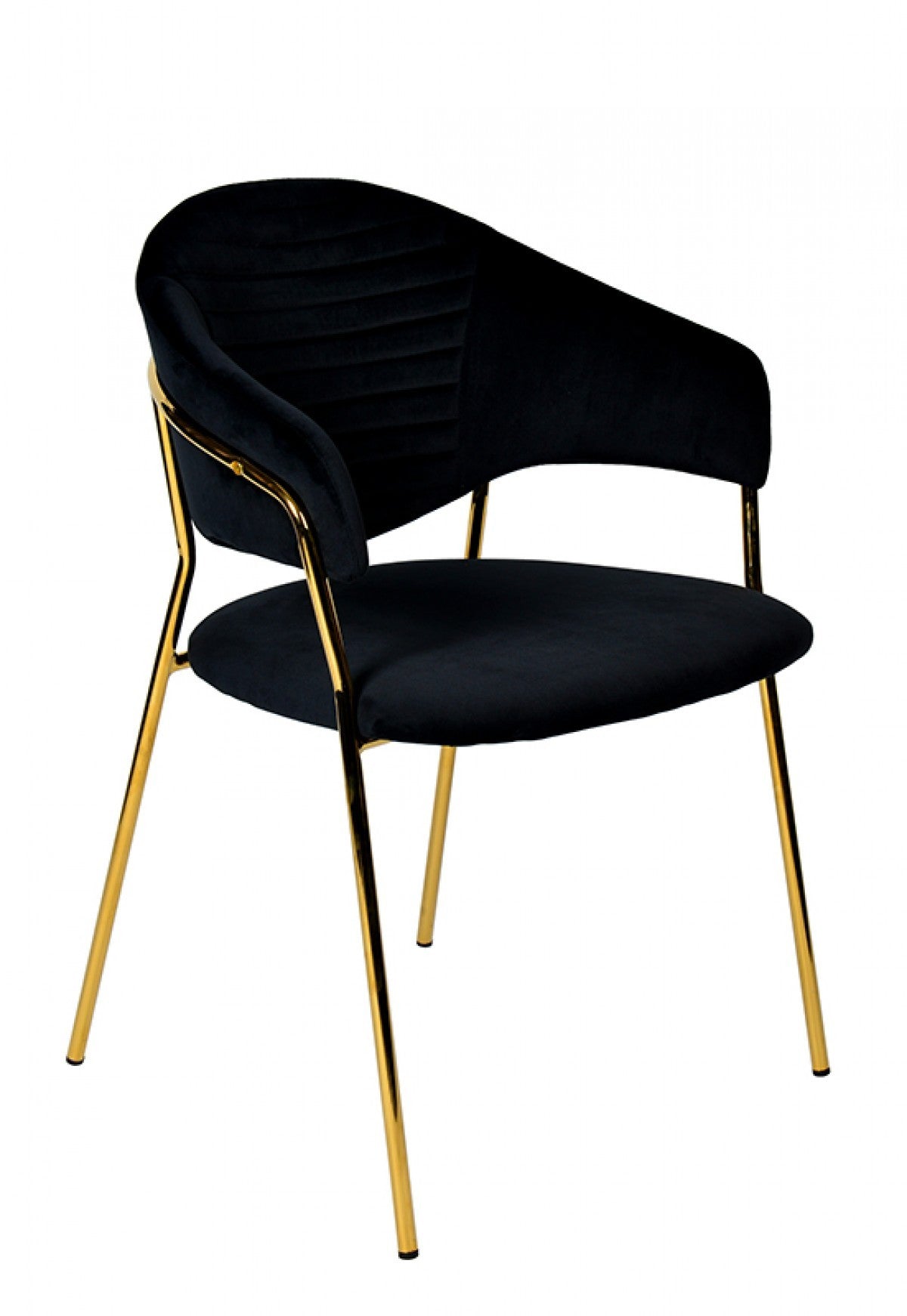 Black Gold Velvet Modern Dining Chairs - Set of 2