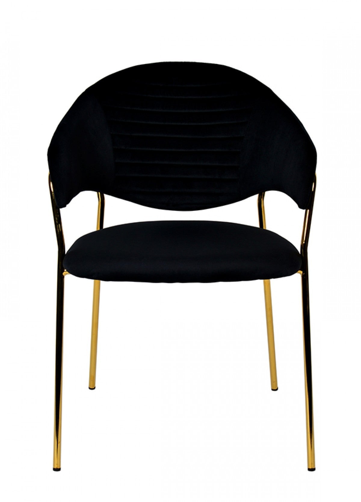 Black Gold Velvet Modern Dining Chairs - Set of 2