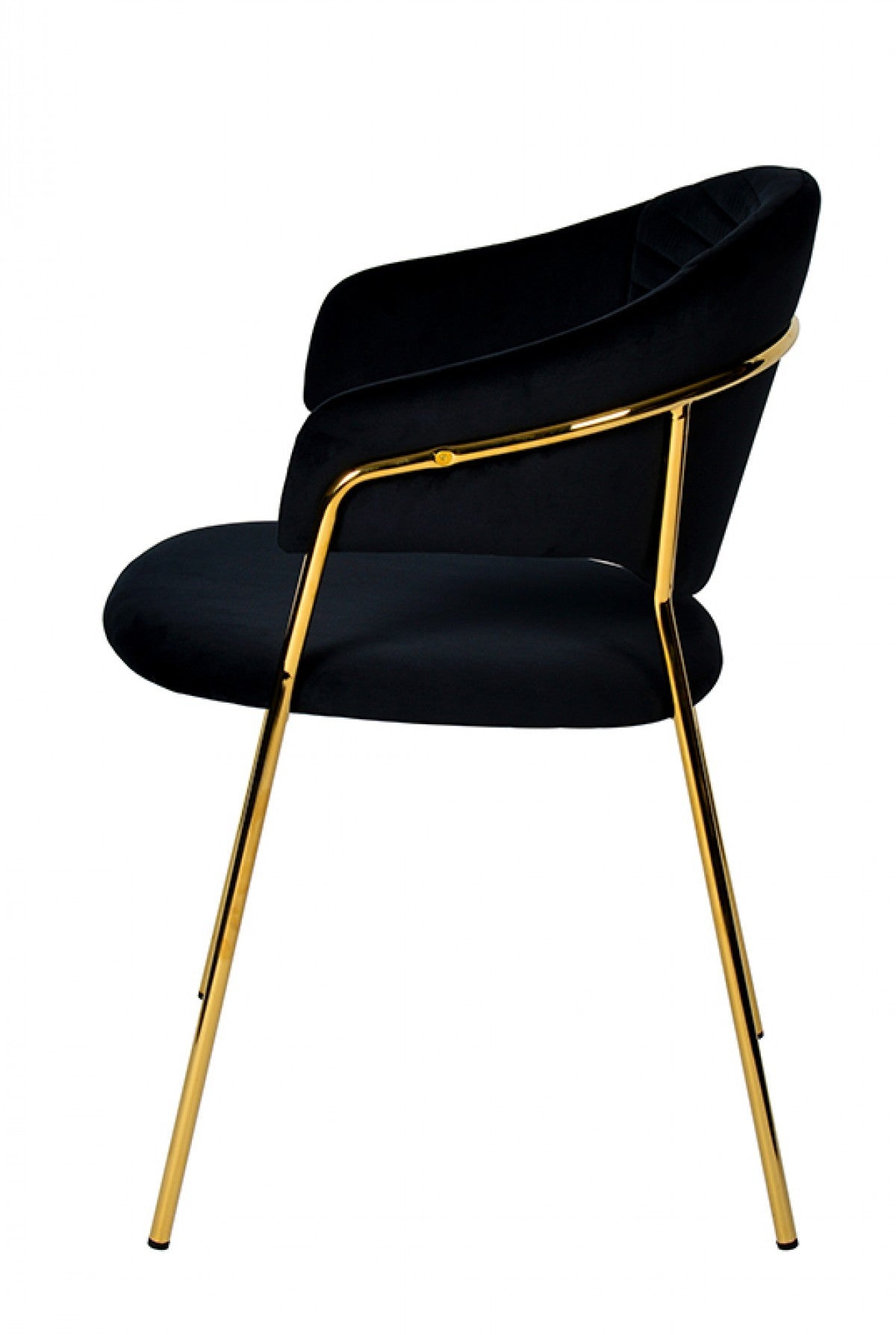 Black Gold Velvet Modern Dining Chairs - Set of 2
