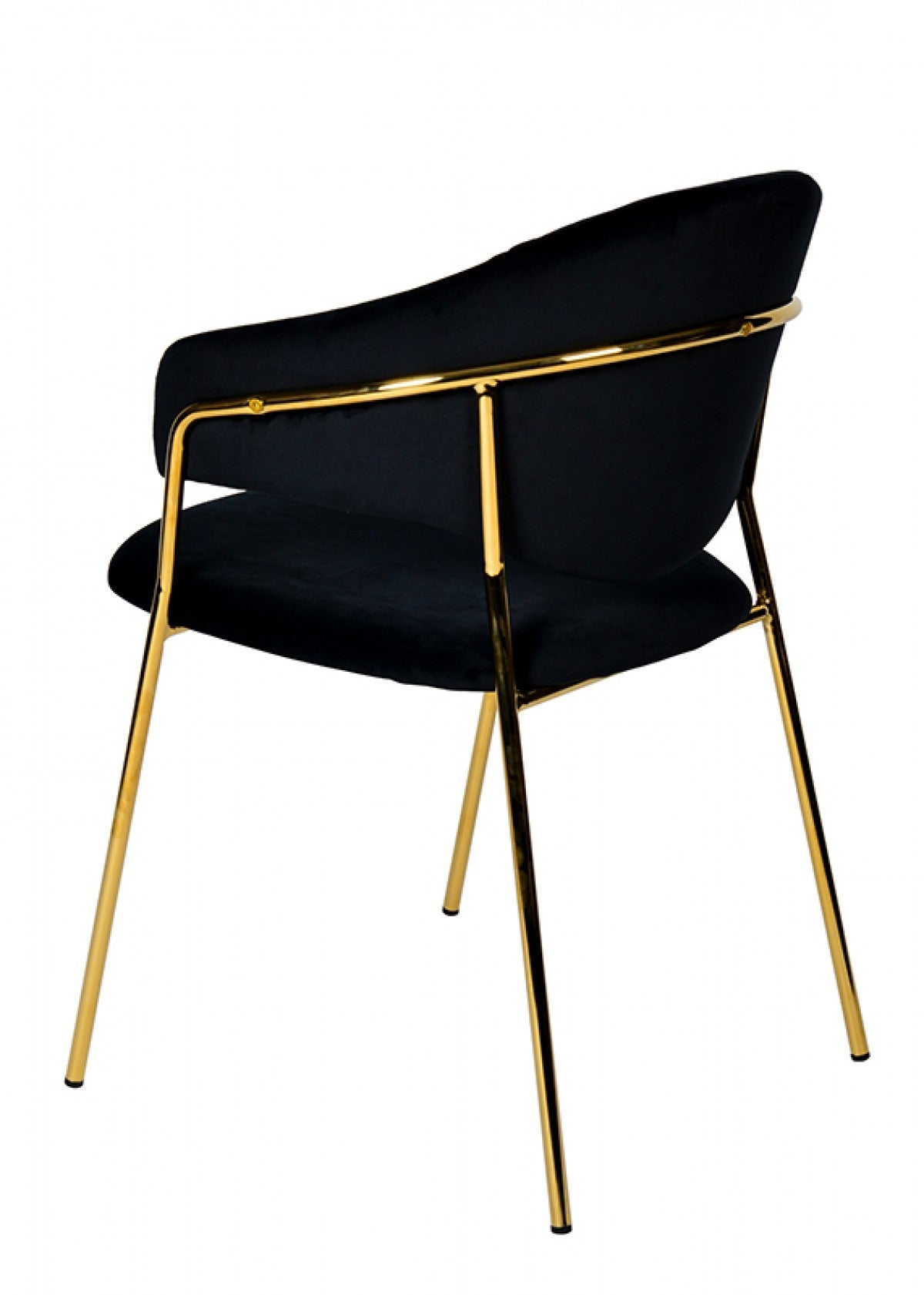 Black Gold Velvet Modern Dining Chairs - Set of 2