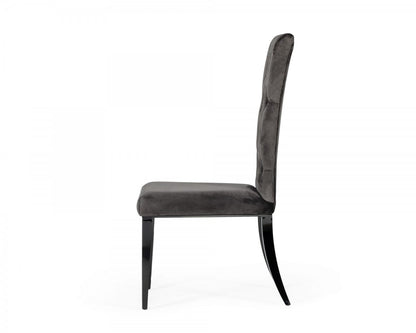 Gray & Black Velvet Dining Chair - Set of 2