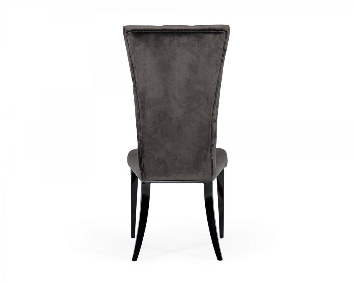 Gray & Black Velvet Dining Chair - Set of 2
