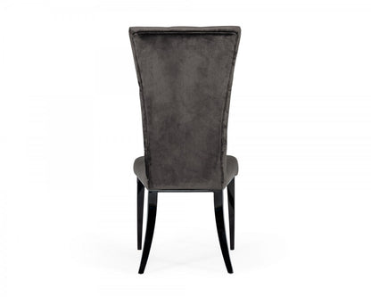 Gray & Black Velvet Dining Chair - Set of 2