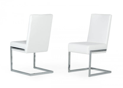 White Silver Modern Dining Chairs - Set of 2