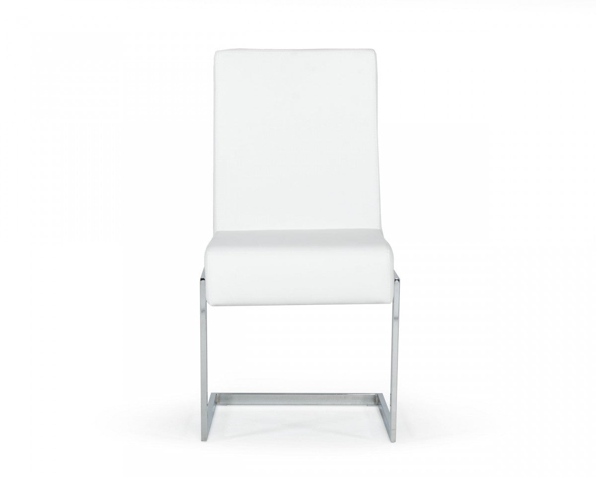 White Silver Modern Dining Chairs - Set of 2