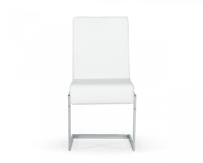 White Silver Modern Dining Chairs - Set of 2