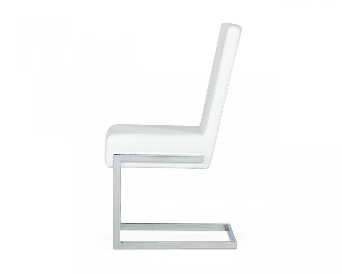 White Silver Modern Dining Chairs - Set of 2
