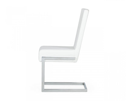 White Silver Modern Dining Chairs - Set of 2