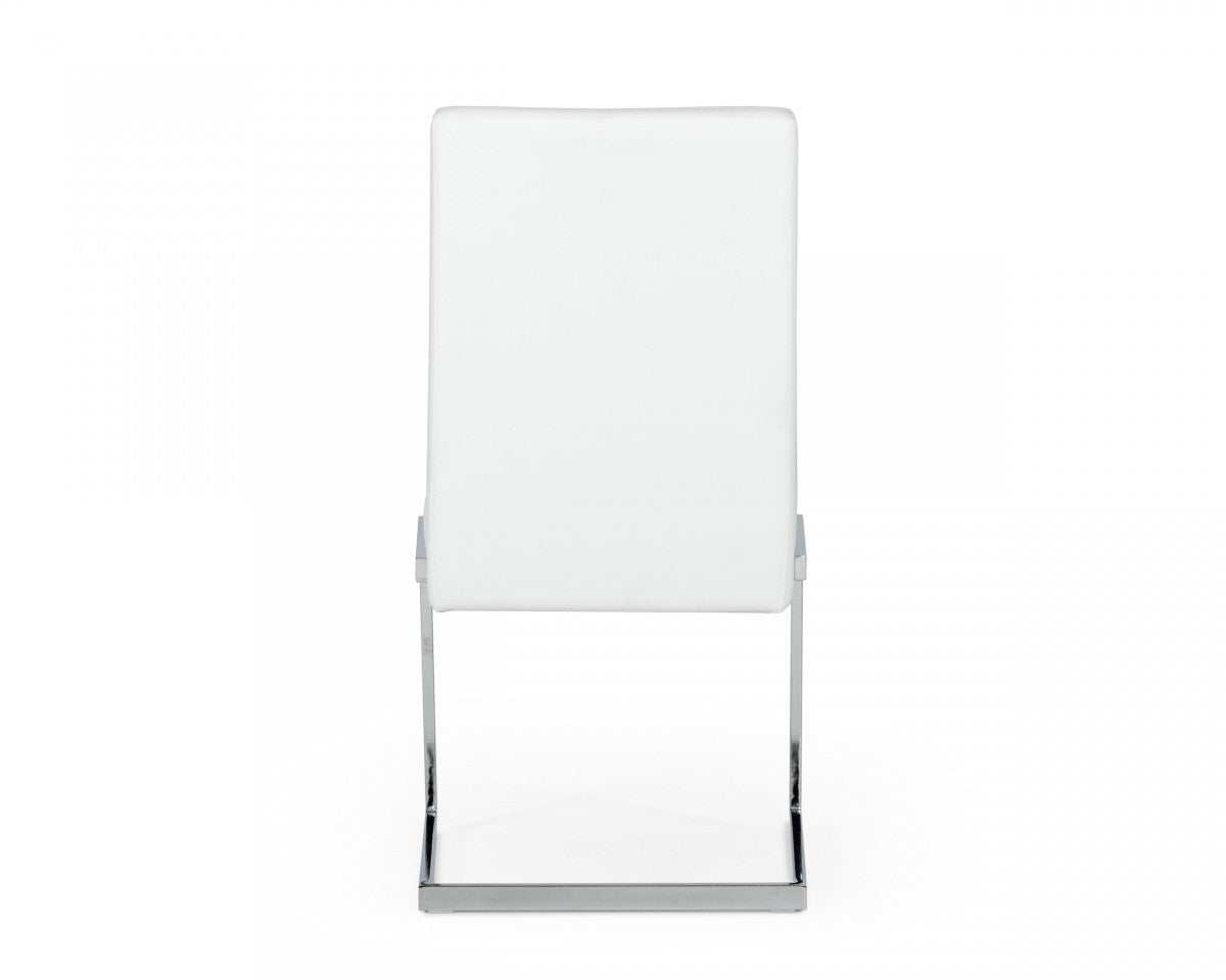 White Silver Modern Dining Chairs - Set of 2