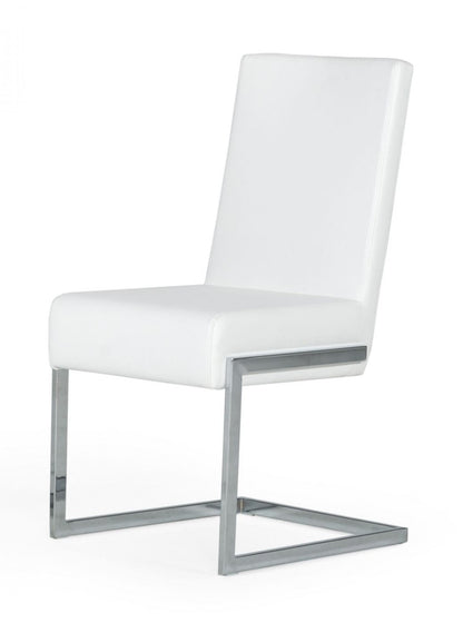 White Silver Modern Dining Chairs - Set of 2