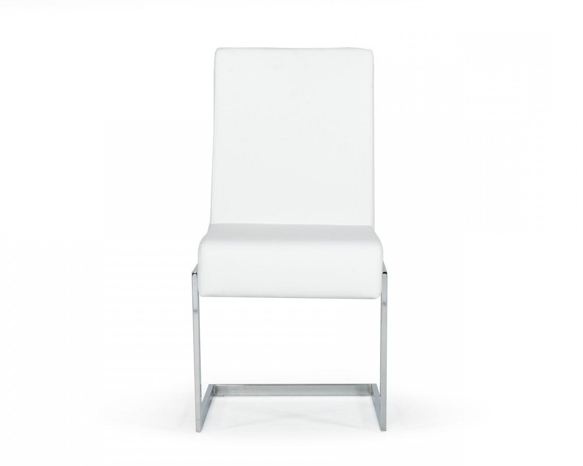 White Silver Modern Dining Chairs - Set of 2