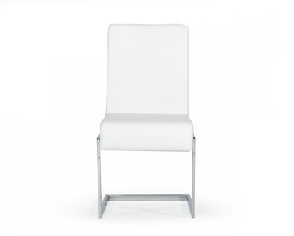 White Silver Modern Dining Chairs - Set of 2