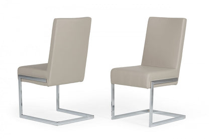 Gray & Silver Faux Leather Dining Chair - Set of 2