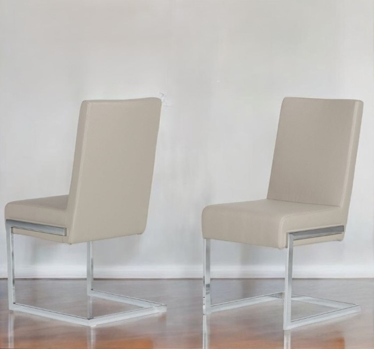 Gray & Silver Faux Leather Dining Chair - Set of 2